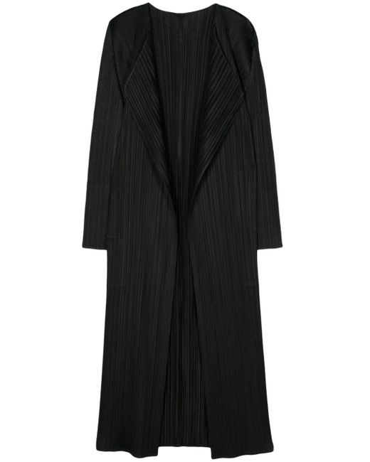 Pleats Please Issey Miyake Black Monthly Colors: February Maxi Coat