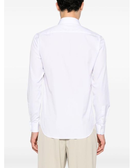 Sandro White Long-sleeve Poplin Shirt for men