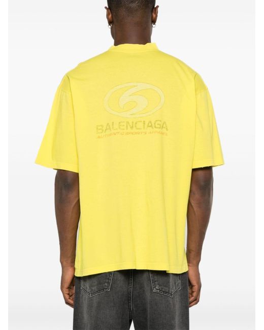 Camisa con logo estampado Balenciaga de color Yellow