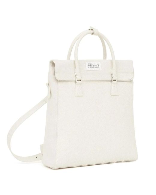 Maison Margiela 5Ac Leren Rugzak in het White voor heren