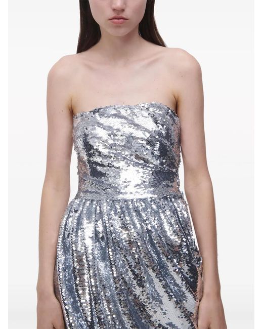 Jonathan Simkhai Gray Mallory Sequin-Embellished Minidress