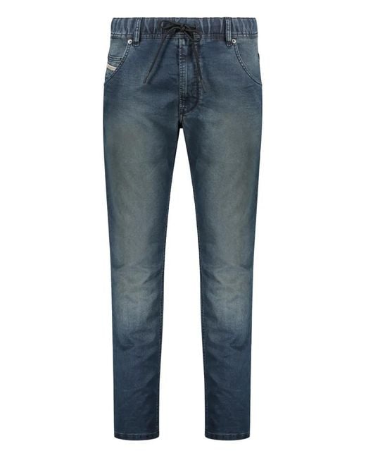 DIESEL Blue Drawstring-Fastening Jeans for men