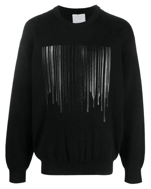 VTMNTS Black Logo-Print Knit Sweater for men