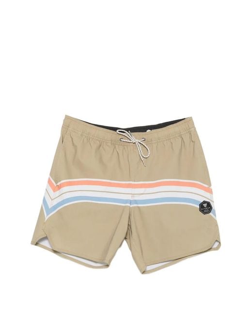 Vissla White Short De Bain Latitude À Rayures for men