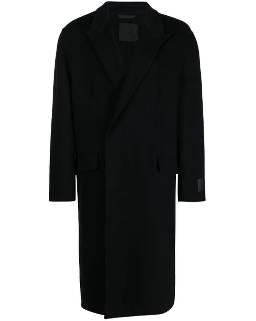 Givenchy Black Single-Breasted Virgin-Wool Coat for men