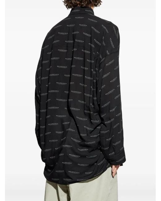 Balenciaga Blue Longline Shirt for men
