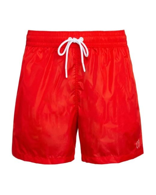 THE (Alphabet) Red Drawstring Shorts for men