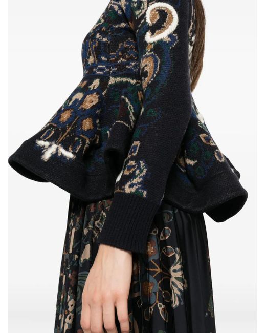 Pull À Fleurs Sacai en coloris Black