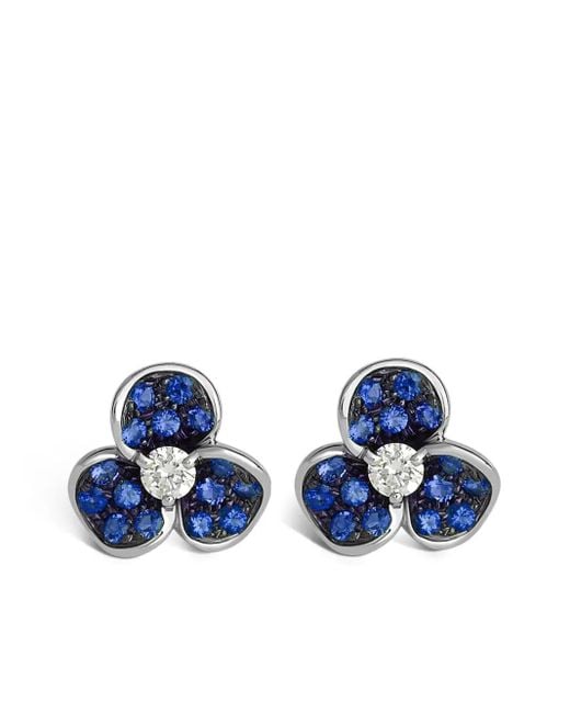 Leo Pizzo Blue 18K Candy Flora Sapphire Earrings