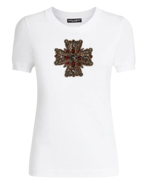 Dolce & Gabbana White Cross T-Shirt