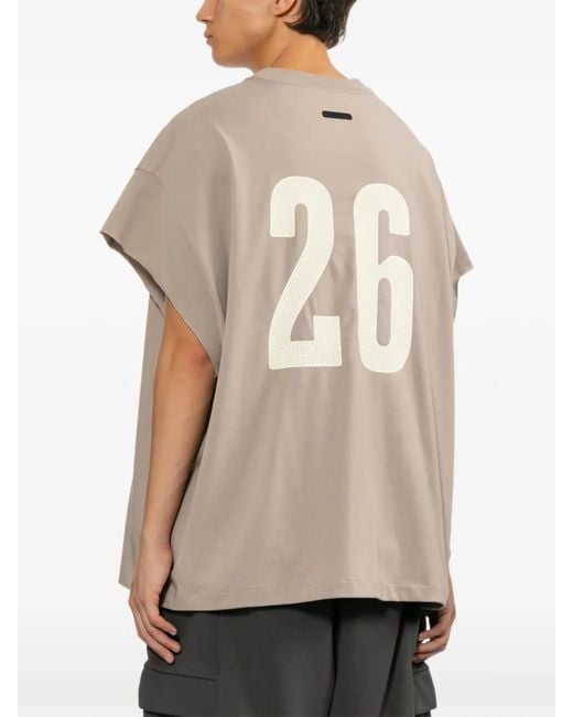 Essentials Gray Logo-Print Short-Sleeve T-Shirt for men