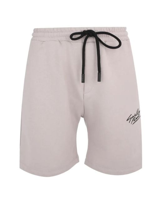 Gaelle Paris Gray Drawstring Shorts for men