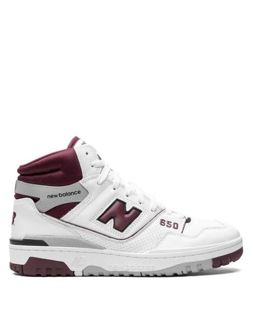 New Balance 650 ハイカット レザースニーカー White
