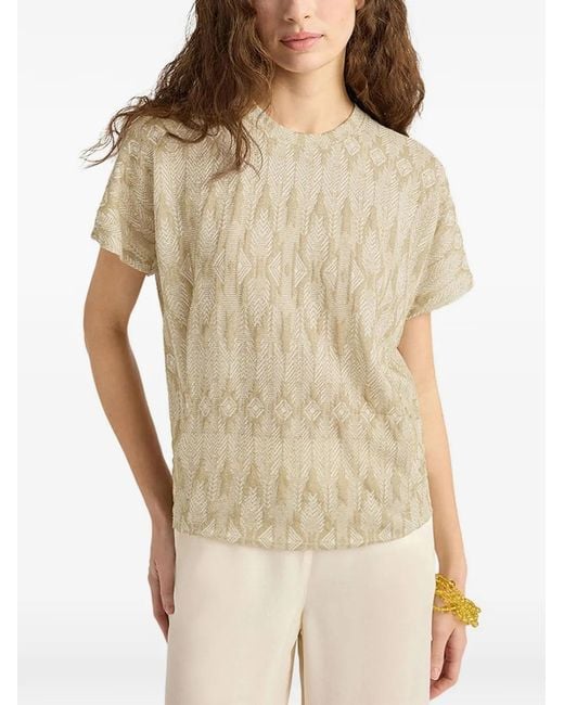 Momoní Natural Pawa Embossed-Jacquard T-Shirt