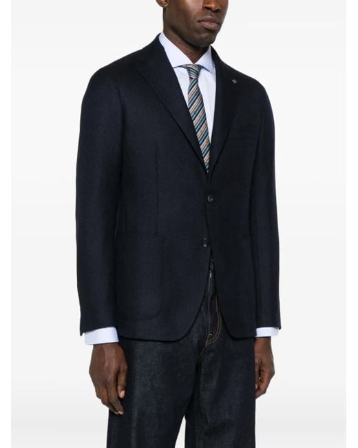 Tagliatore Black Single-Breasted Jacket for men