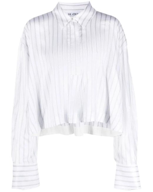 Chemise Crop À Fines Rayures The Attico en coloris White