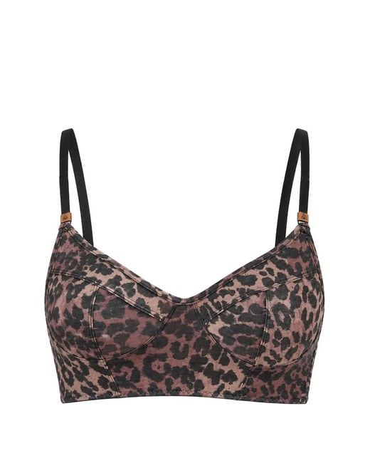 LoveStories Gray Leopard-Print Bralette Bra