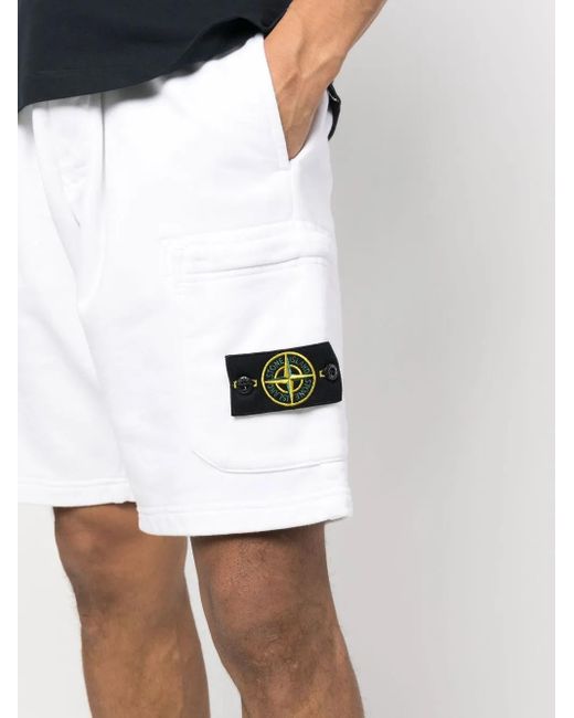Stone Island White Shorts for men