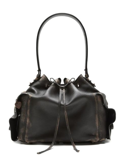 Acne Black Drawstring Shoulder Bag