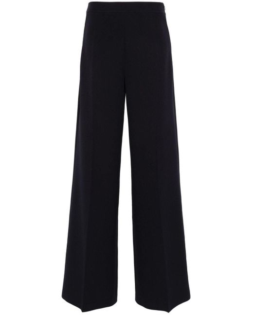 Safiyaa Blue Crepe Wide Trousers