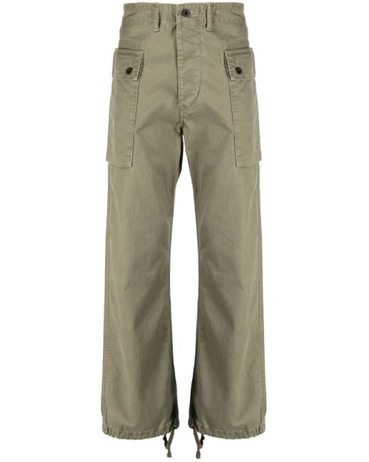 RRL Green Herringbone Field Cargo Trousers for men