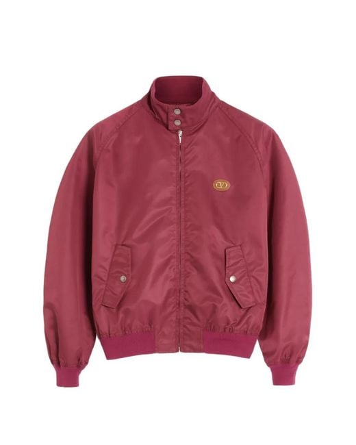 Valentino Garavani Red Zip-Up Bomber Jacket for men