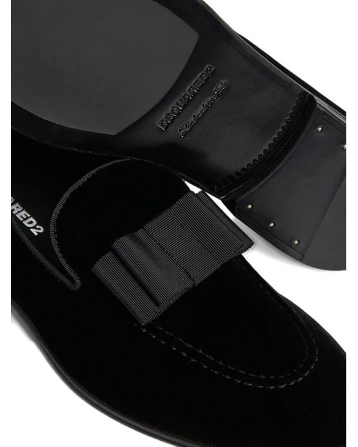 DSquared² Loafer aus Samt mit Schleifendetail in Black für Herren