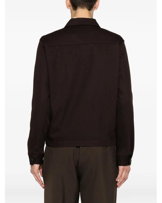 Sandro Black Zip-Up Wing-Collar Jacket for men