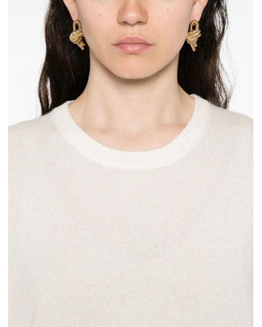 ABSOLUT CASHMERE White Pullover Mit Rundhalsausschnitt