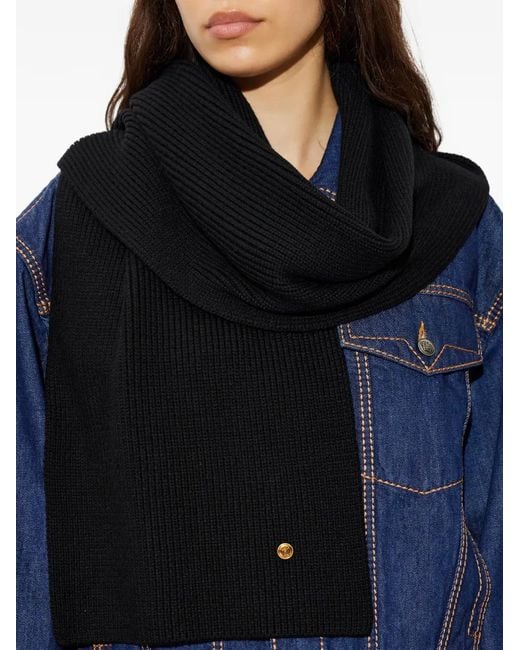 Versace Black Knit Scarf