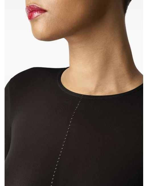Wolford Black Crystal-Embellished Seamless Bodysuit