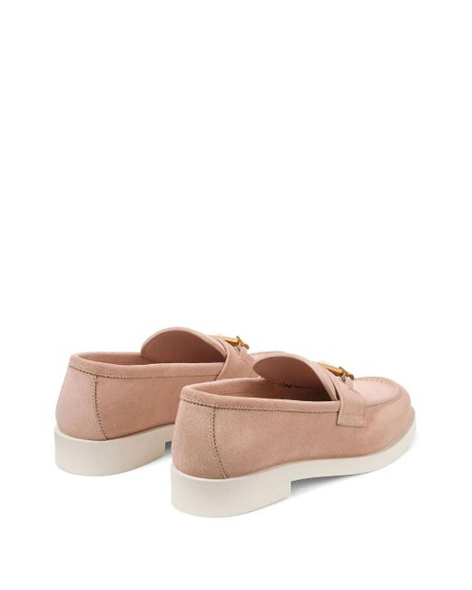 Jimmy Choo Pink Diamond Maddie Leather Loafers