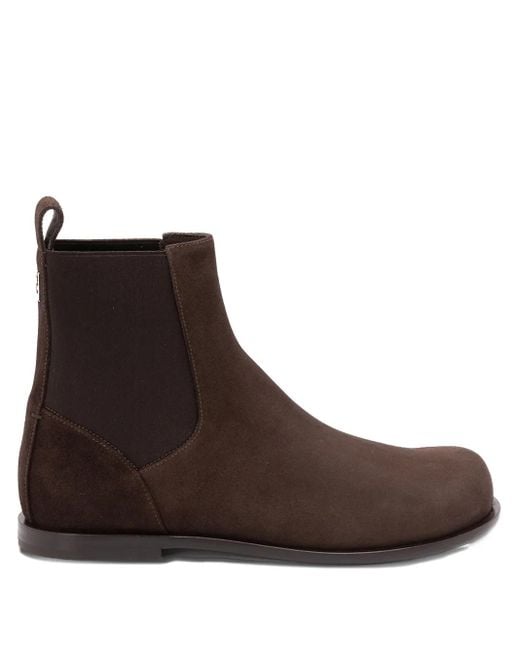 Elastic-panel suede boots Fendi de hombre de color Brown