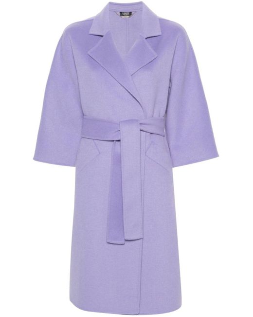 Liu Jo Purple Belted Midi Coat