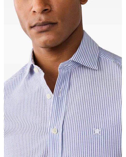 Hackett Blue Chemise En Seersucker À Rayures Bengale for men