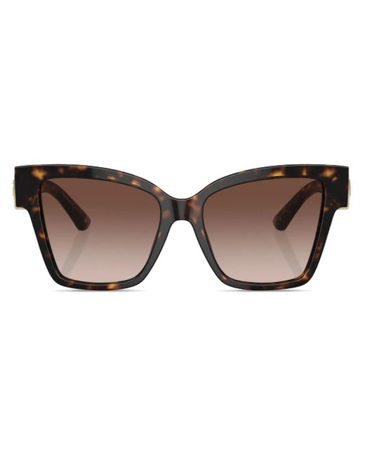 Dolce & Gabbana Brown Precious Square-Frame Sunglasses