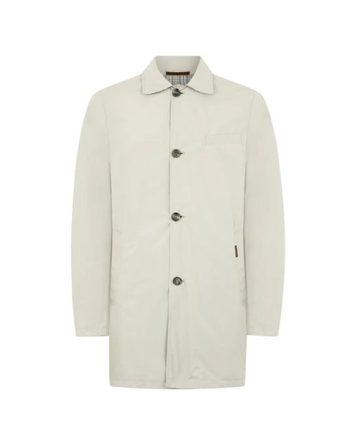 Moorer Gray Checked Button Coat for men