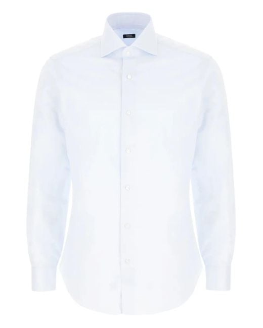 Barba Napoli Hemd mit Knopfmanschetten in White für Herren