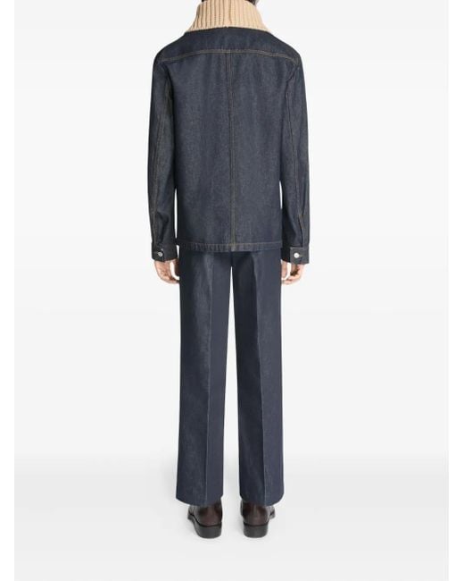 Dries Van Noten Blue Tailored Denim Trousers for men