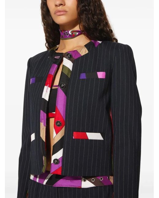 Emilio Pucci Black Iride-Print Jacket