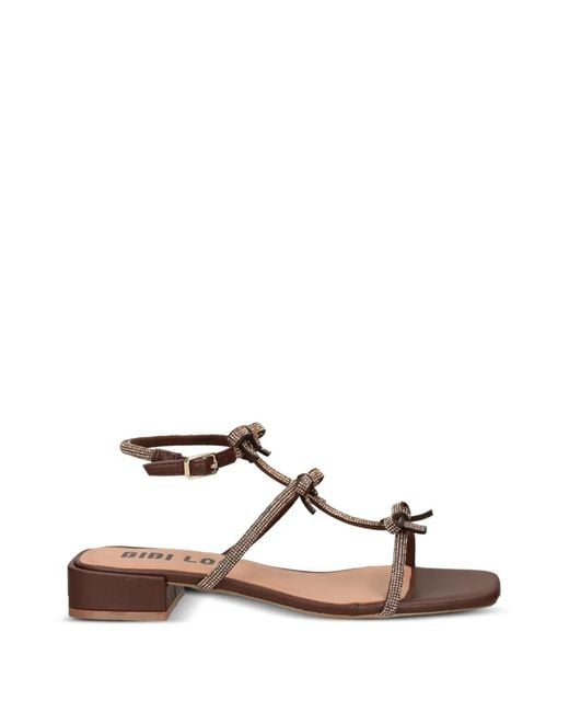 Bibi Lou Brown Poline Crystal-Embellished Sandals