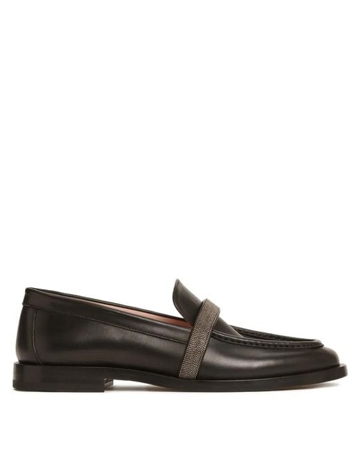 Fabiana Filippi Black Chain-Embellished Loafers