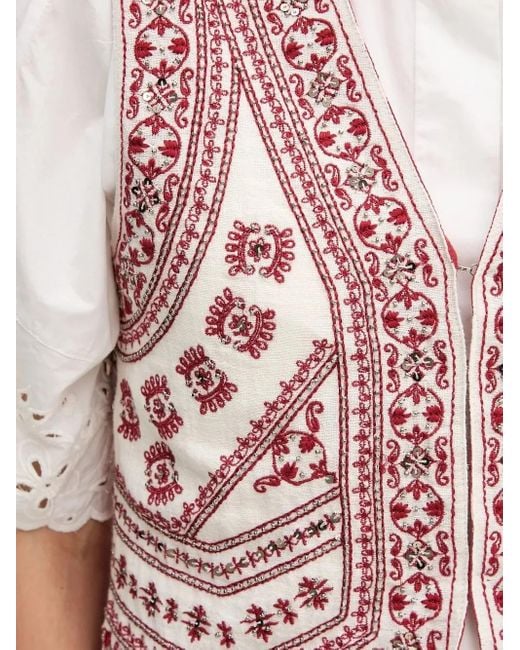 INTROPIA White Geraldine Weste Mit Stickerei