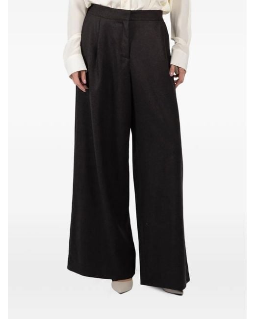 Dusan Black Pleated Palazzo Pants