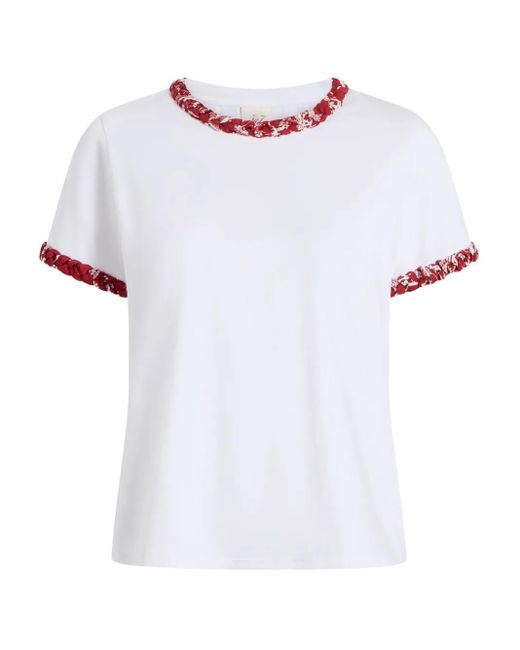 Cinq À Sept White T-Shirt mit Flechtborten