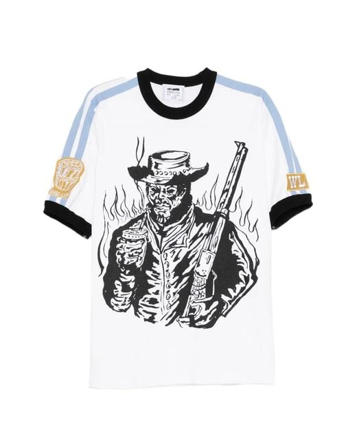 Warren Lotas White Graphic-Print Ringer T-Shirt for men