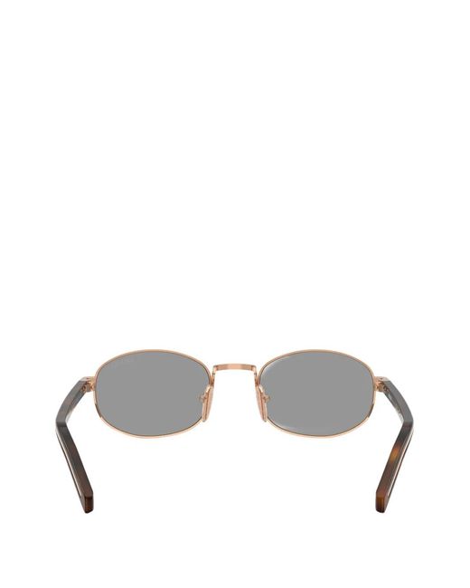 Prada Metallic Oval-Frame Sunglasses