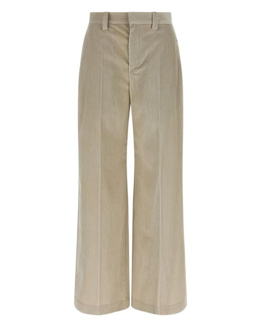 Pantaloni A Coste Con Pieghe di Brunello Cucinelli in Natural