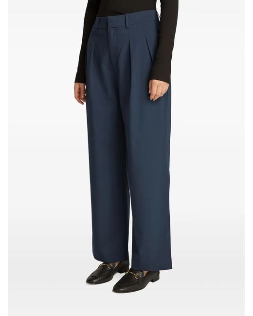 Calvin Klein Blue Tailored Wide-Leg Trousers