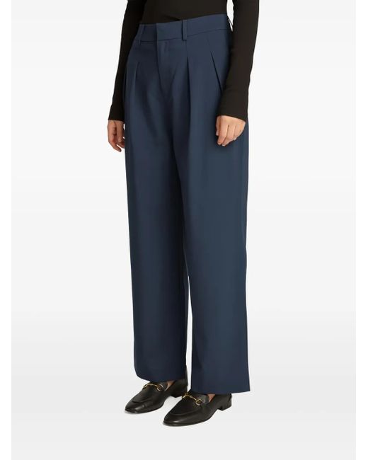 Calvin Klein Blue Tailored Wide-Leg Trousers